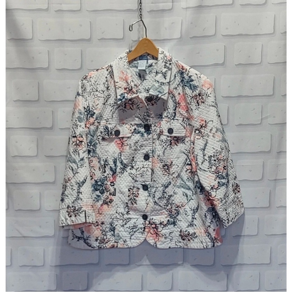 Koret Floral Quilted Jacket - White and Pink